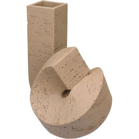 Vaso Decorativo Enfeite Casa Nó Home&Co Resina 25x21x19cm Bege