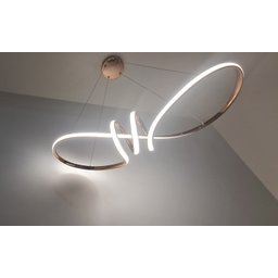 Lustre Pendente Design Moderno Led 45w Rosé Gold 4000k - 4