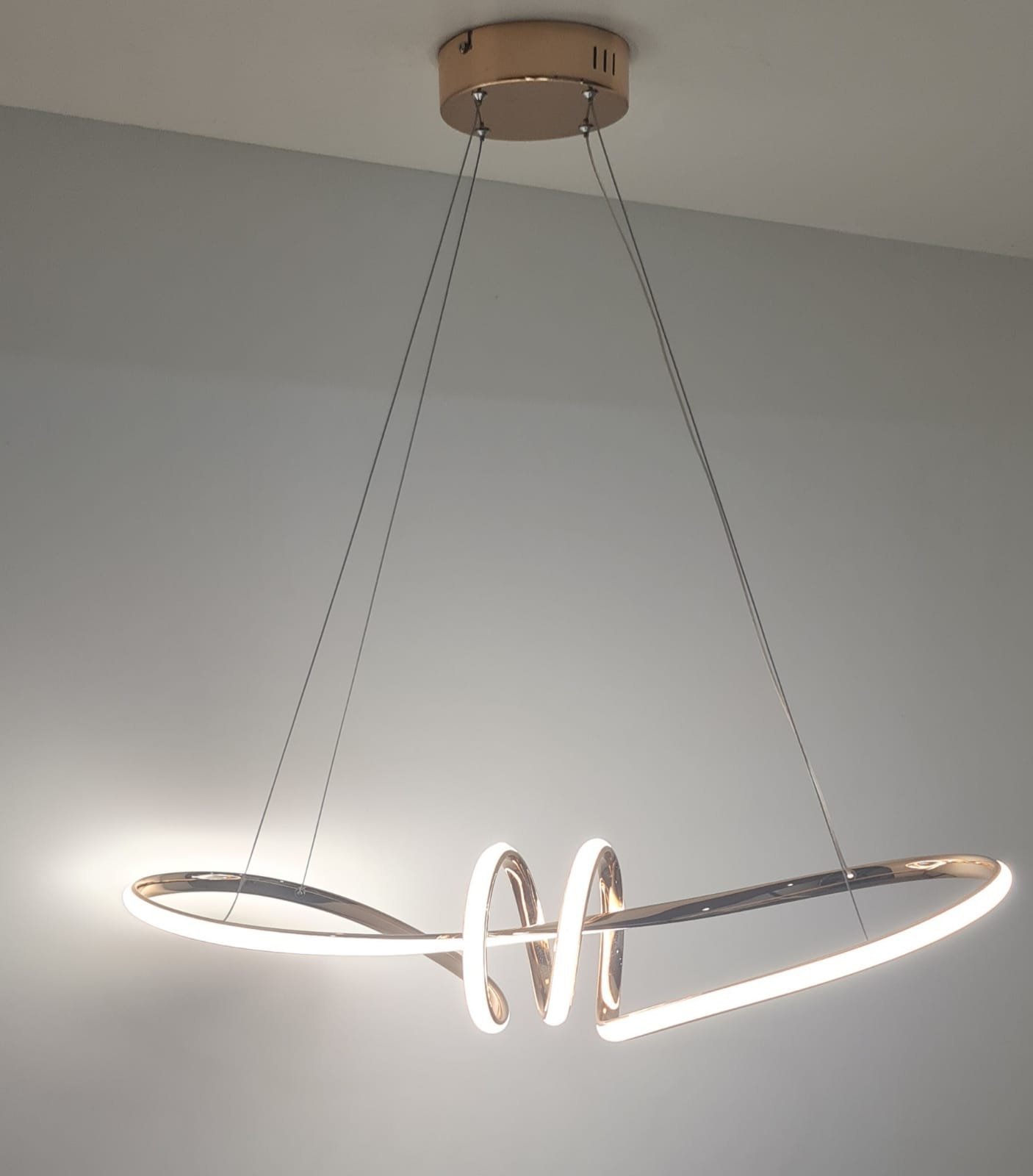 Lustre Pendente Design Moderno Led 45w Rosé Gold 4000k - 2