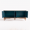 Ver imagem 5 de Rack 4 Portas Clássico Pés Luiz Xv Grande MDF Laca Sala Ecomem Azul Petróleo - Imbuia