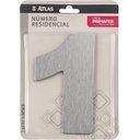 Ver imagem 2 de Número Residencial de Alumínio Escovado com Adesivo, 1 (um), Cor Prata, Linha Primafer, Atlas.
