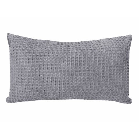 Almofada Retangular Algodão Favo de Mel Cinza 30x50cm