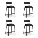 Ver imagem 5 de Banqueta Cozinha Média com Encosto Industrial Preto Kit 4 Londres PU Preto D03 - D'Rossi