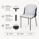 Ver imagem 4 de Kit 2 Cadeira de Jantar Estofada Ergonômica D28 Aço Carbono Aurora - Preto | Preto | Cinza