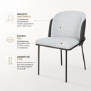 Ver imagem 5 de Kit 2 Cadeira de Jantar Estofada Ergonômica D28 Aço Carbono Aurora - Preto | Preto | Cinza