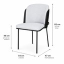 Ver imagem 2 de Kit 2 Cadeira de Jantar Estofada Ergonômica D28 Aço Carbono Aurora - Preto | Preto | Cinza