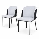 Ver imagem 1 de Kit 2 Cadeira de Jantar Estofada Ergonômica D28 Aço Carbono Aurora - Preto | Preto | Cinza