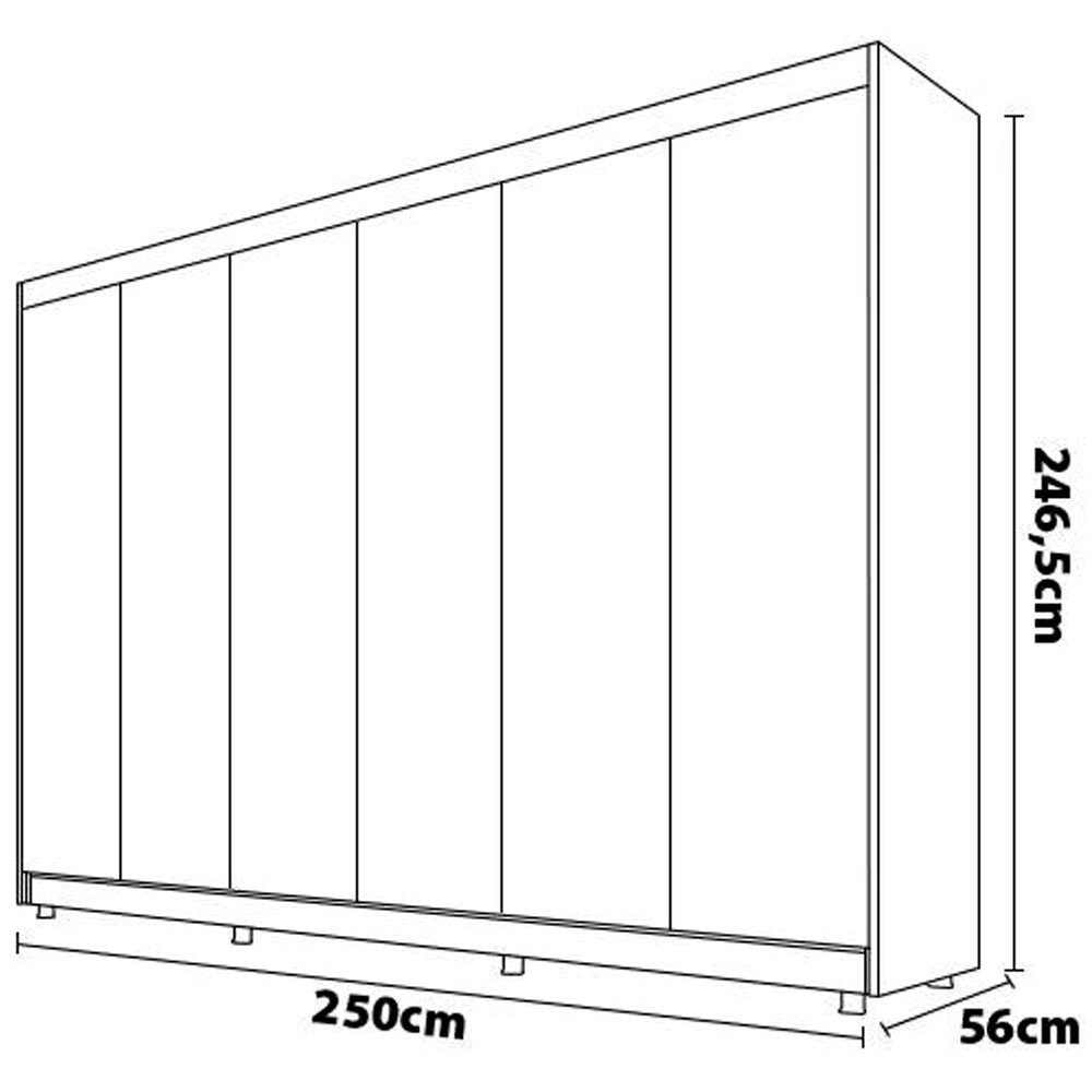 Guarda-Roupa Casal Europa Palermo com 6 Portas e 6 Gavetas - 5