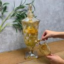 Ver imagem 2 de Suqueira de Cristal Diamond 3 Litros com Dispenser Dourado de V
