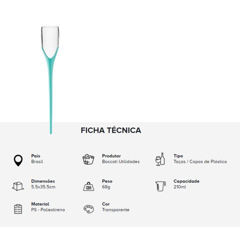 Kit 2 Taças para Espumante Enterra na Areia Praia 210ml Cor:verde Bebê
