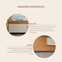 Ver imagem 7 de Cozinha Modulada 6 Peças 2 Gavetas Ripadas 260cm com Pés Tampo e Balcão Forno 100% BP Organic Bege/S