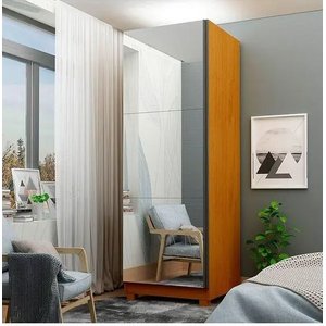 Sapateira até 40 Pares Porta com Espelho com Pés Estante Multiuso Gold Gelius - Naturale Mdf