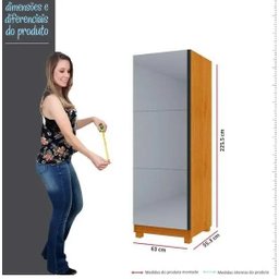 Sapateira até 40 Pares Porta com Espelho com Pés Estante Multiuso Gold Gelius - Naturale Mdf - 5