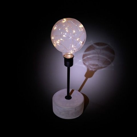 Luminária Mesa Led Base Concreto Rústico Round Urban H40790