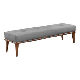 Recamier Quebec Decorativo Madeira Maciça 4 pés Suede CINZA - Zahav Estofados - 1