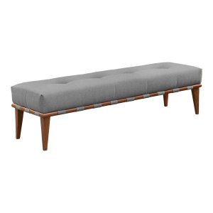 Recamier Quebec Decorativo Madeira Maciça 4 pés Suede CINZA - Zahav Estofados