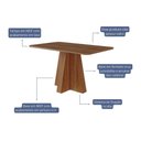 Ver imagem 6 de Conjunto: Mesa de Cozinha Maitê Tampo Madeirado 130x80cm e 4 Cadeiras Clarice Cinamomo - Carvalho/
