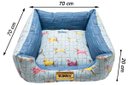 Ver imagem 2 de Cama para Cachorro Quadrada Impermeavel Luppet Azul Pets - Gg