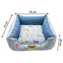 Ver imagem 2 de Cama para Cachorro Quadrada Impermeavel Luppet Azul Pets - Gg