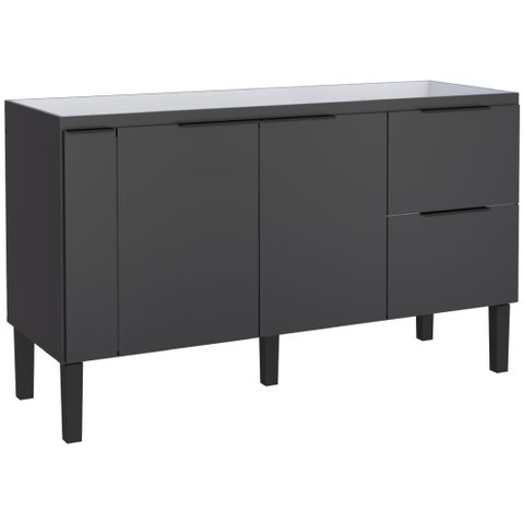 Gabinete em Madeira Cisne 1,44 Metros Preto para Pia de 1,50 Metros - P100385 - Cozimax Gabinete Mad