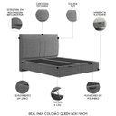 Ver imagem 3 de Cama Queen Flutuante Baú Cabeceira 160cm Fly S05 Linho Cinza - Mpozenato