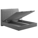 Ver imagem 5 de Cama Queen Flutuante Baú Cabeceira 160cm Fly S05 Linho Cinza - Mpozenato