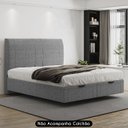 Ver imagem 2 de Cama Queen Flutuante Baú Cabeceira 160cm Fly S05 Linho Cinza - Mpozenato