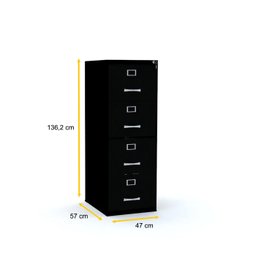 ARQUIVO 4 GAVETAS PANDIN MAXXI - PRETO MX04LM - 2