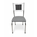 Ver imagem 3 de Mesa de Jantar 4 Cadeira Cromadas Tampo Vidro Estilo Moderno:Cinza 227/430