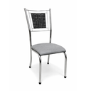 Ver imagem 2 de Mesa de Jantar 4 Cadeira Cromadas Tampo Vidro Estilo Moderno:Cinza 227/430