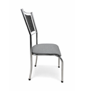 Ver imagem 4 de Mesa de Jantar 4 Cadeira Cromadas Tampo Vidro Estilo Moderno:Cinza 227/430