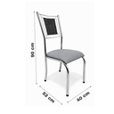 Ver imagem 7 de Mesa de Jantar 4 Cadeira Cromadas Tampo Vidro Estilo Moderno:Cinza 227/430