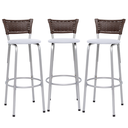 Ver imagem 1 de Kit 3 Bancos Alto Tamborete para Balcão Junco Argila Àrea de Lazer Ilha Bancada bar Churrasqueira