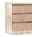 Ver imagem 1 de Mesa de Cabeceira 3 Gavetas 40cm Estrutura Legno Crema Prime Plus Luciane Móveis