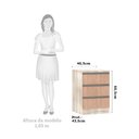 Ver imagem 2 de Mesa de Cabeceira 3 Gavetas 40cm Estrutura Legno Crema Prime Plus Luciane Móveis