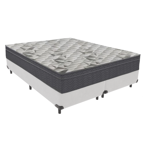Cama Box Bipartido Casal Branco e Colchão Airtech 100 D33 Ortobom