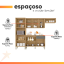 Ver imagem 5 de Armário de Cozinha Completa com Balcão 12 Portas 1 Gaveta 2,50m Versalhes Freijó / Grafite