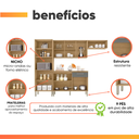 Ver imagem 4 de Armário de Cozinha Completa com Balcão 12 Portas 1 Gaveta 2,50m Versalhes Freijó / Grafite