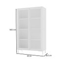 Ver imagem 5 de Cristaleira 90x148,5cm com 2 Portas de Vidro e 3 Prateleiras Branco BH09