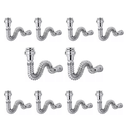 Ver imagem 1 de Kit 10 Sifão Sanfonado Cromado Cozinha Pia Banheiro Tanque Universal Abs Premium