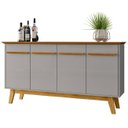 Ver imagem 1 de Buffet Aparador Sala de Estar 160cm 4 Portas Opala Naturalle/off - Bechara