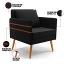 Ver imagem 6 de Kit 01 Namoradeira 02 Lugares e 01 Poltrona Mari Suede Pés Palito Castanho - D’rossi Preto
