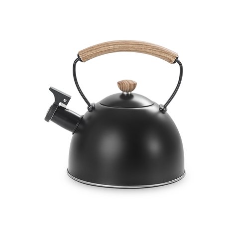 Chaleira 1,5 L em Aço Inox para Indução e com Apito Roma Vintage Preto Brinox