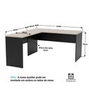 Ver imagem 4 de Mesa de Escritório em L 160x60cm + Cadeira Ergonômica Reclinável com Apoio Lombar,Pistão Classe 4