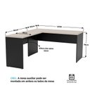 Ver imagem 4 de Mesa de Escritório em L 160x60cm + Cadeira Ergonômica Reclinável com Apoio Lombar,Pistão Classe 4