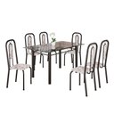 Ver imagem 2 de Conjunto para Sala de Jantar com 6 Cadeiras Lívia Preto/Arabesco