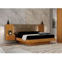 Ver imagem 3 de Cama de Casal Queen Size Braga com Mesa de Cabeceira e Painel Almofadado Leifer Moveis Cinamomo, Jol
