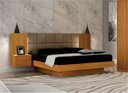 Ver imagem 3 de Cama de Casal Queen Size Braga com Mesa de Cabeceira e Painel Almofadado Leifer Moveis Cinamomo, Jol