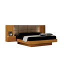 Ver imagem 1 de Cama de Casal Queen Size Braga com Mesa de Cabeceira e Painel Almofadado Leifer Moveis Cinamomo, Jol