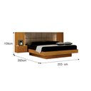 Ver imagem 2 de Cama de Casal Queen Size Braga com Mesa de Cabeceira e Painel Almofadado Leifer Moveis Cinamomo, Jol